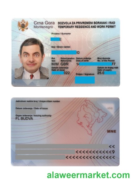Montenegro residence card